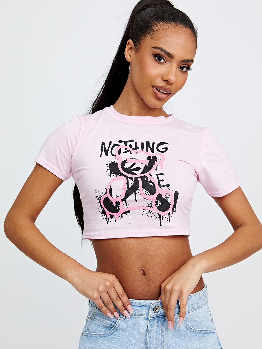 Nothing Graphic Printed Crop Top