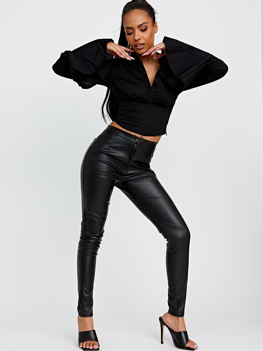 Corset Style Top With Bell Sleeves