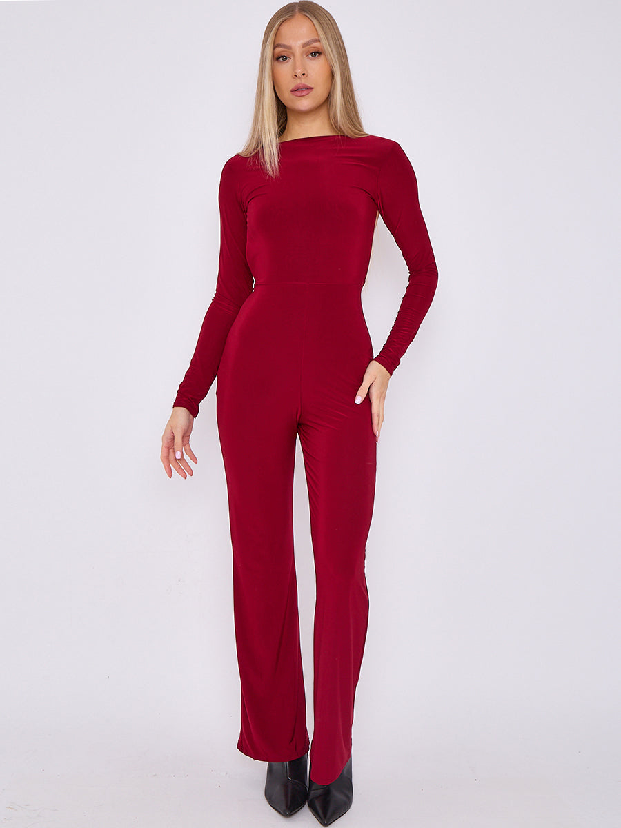 Open Back Slinky Jumpsuit
