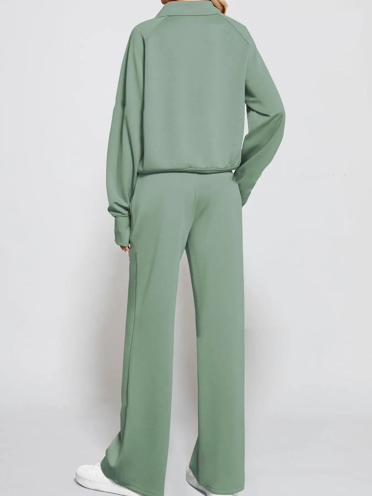 Half Zip Long Sleeve Top and Pants Set