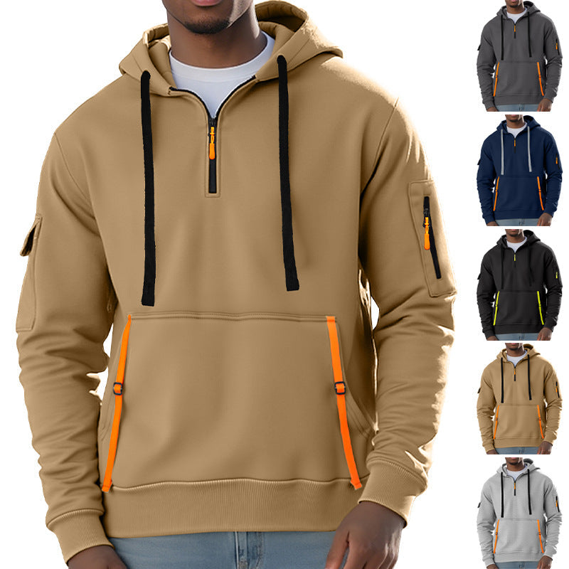 Men's Fleece-lined Casual Sweatshirt Fashion Hoodie