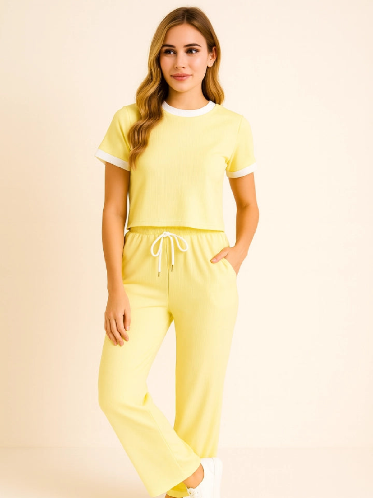 Contrast Trouser Set