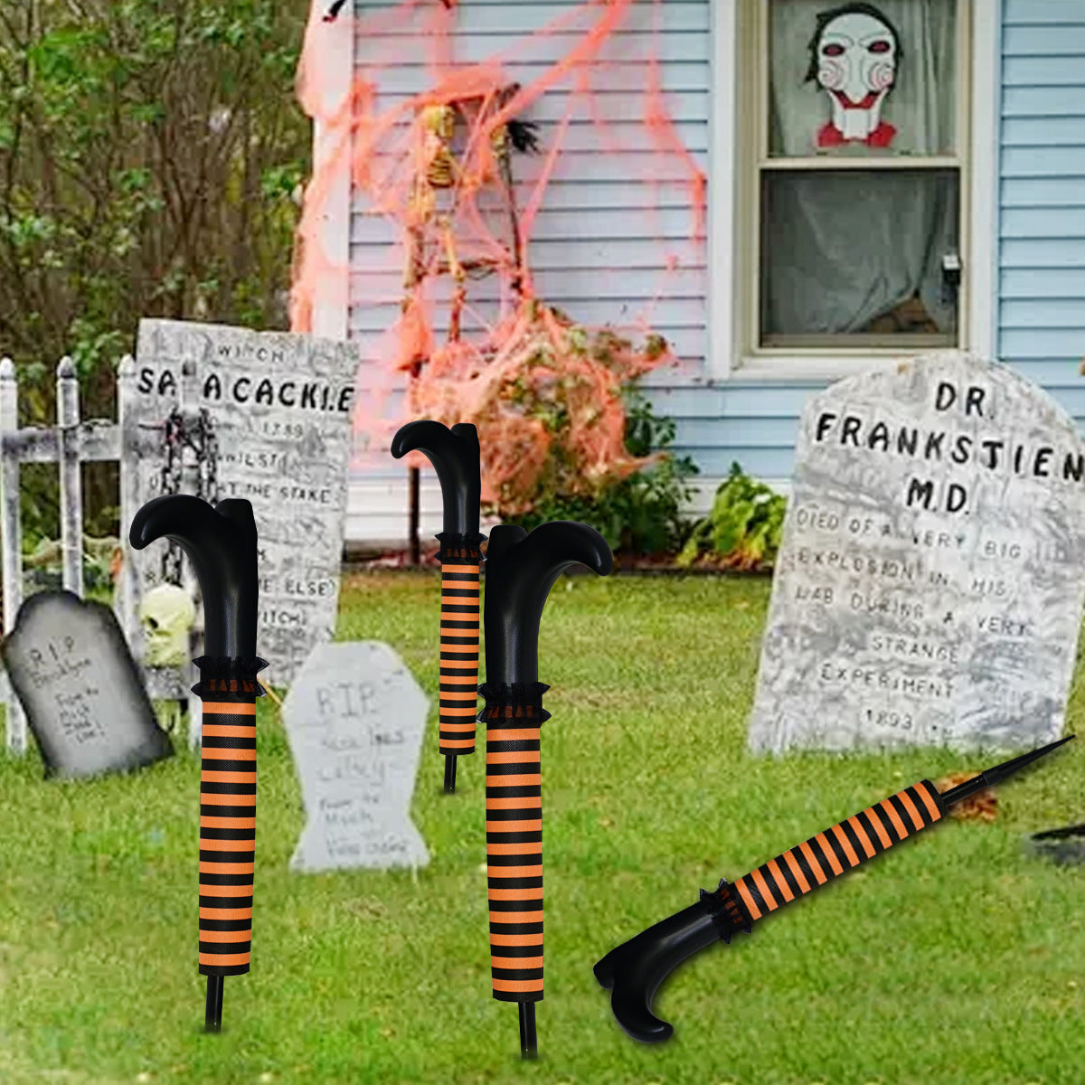 Halloween Decorations Inverted Elf Leg Layout Props
