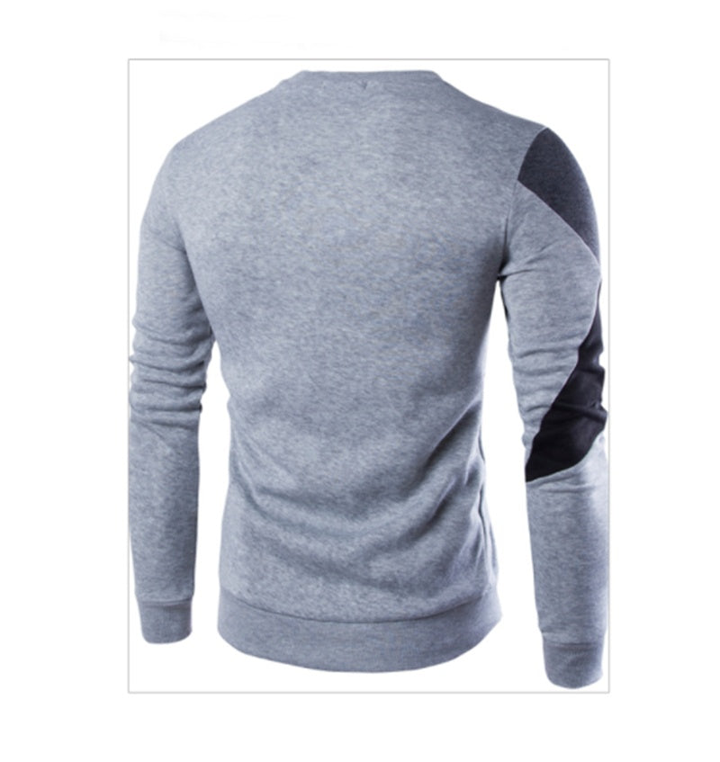 Men's Printed O-Neck Slim Cotton Knit Sweater Pullover