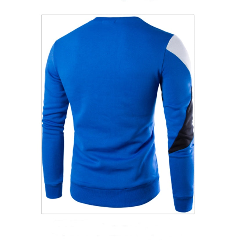 Men's Printed O-Neck Slim Cotton Knit Sweater Pullover