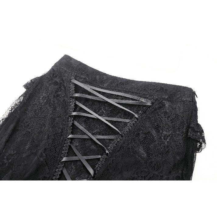 Dark in Love Nevaeh Gothic Lace and Mesh Mermaid Skirt