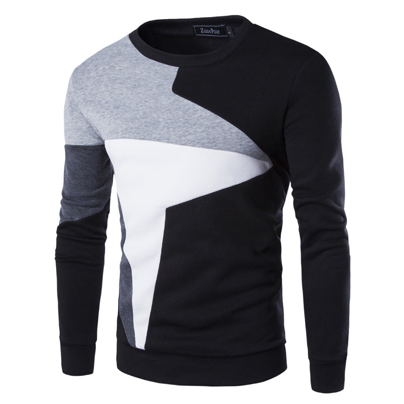 Men's Printed O-Neck Slim Cotton Knit Sweater Pullover