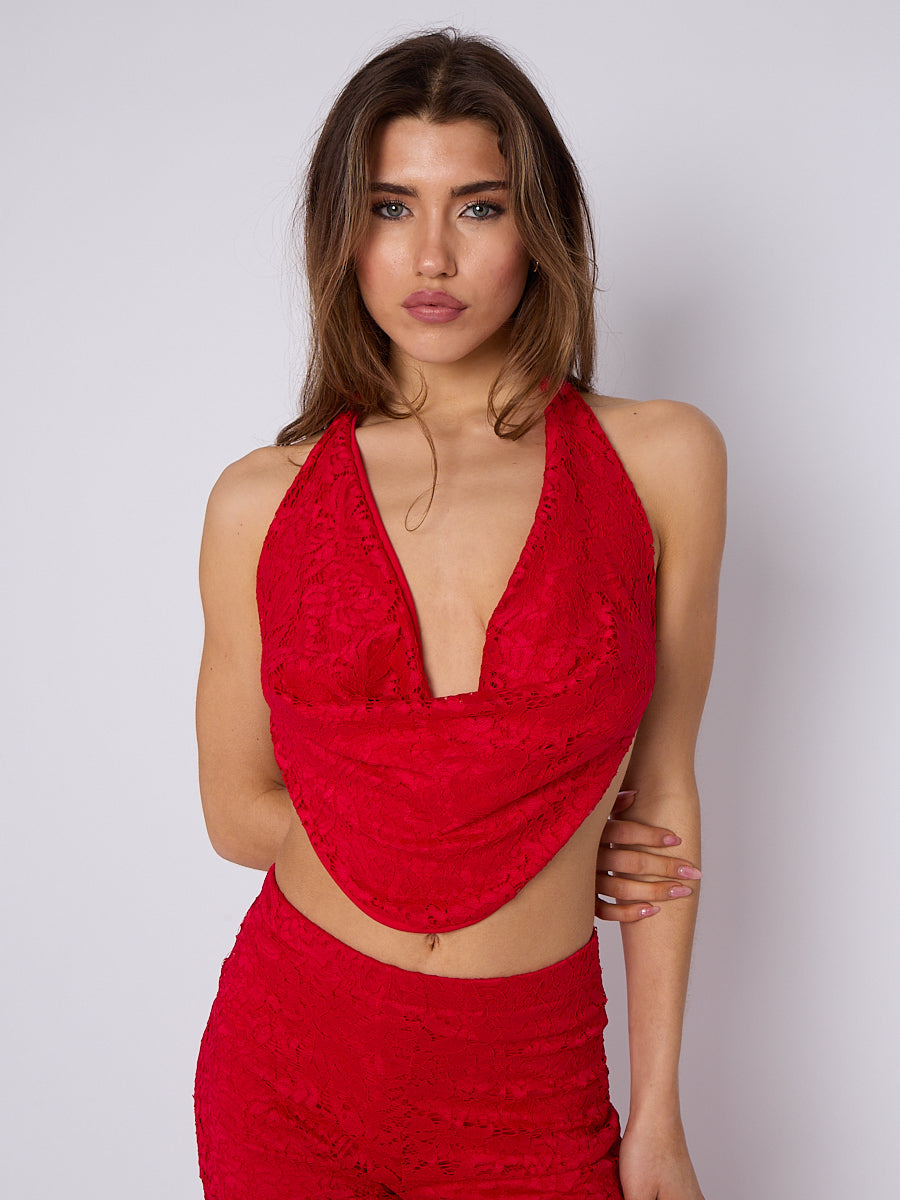 Lace Detail Tie-up Bralet & Trouser Co-ord