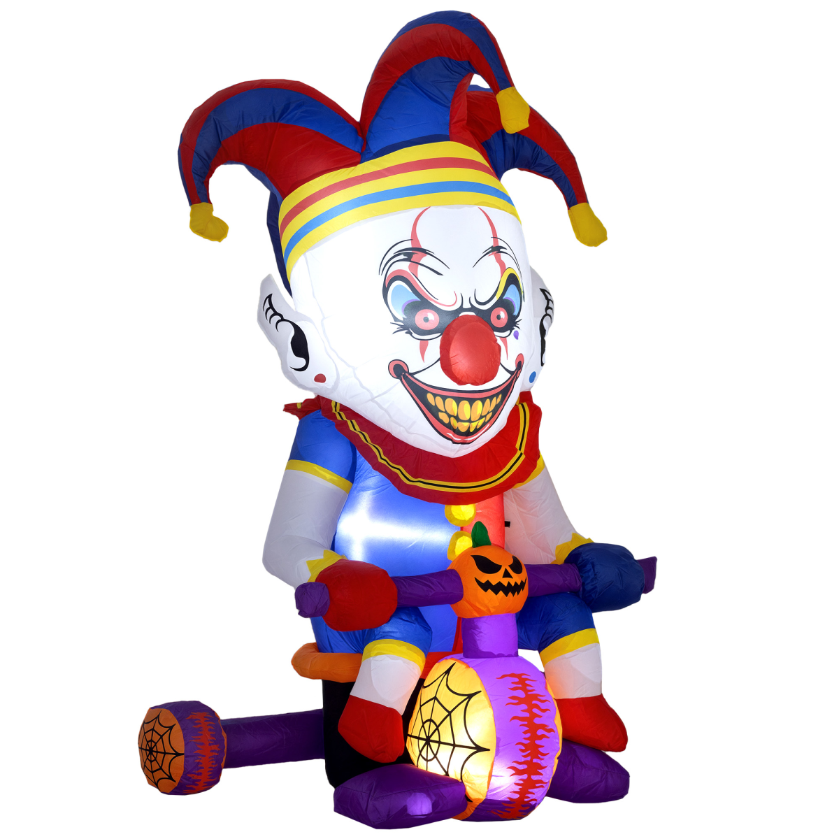 Outsunny 4ft Blow Up Outdoor Halloween Decoration, Clown on Bicycle