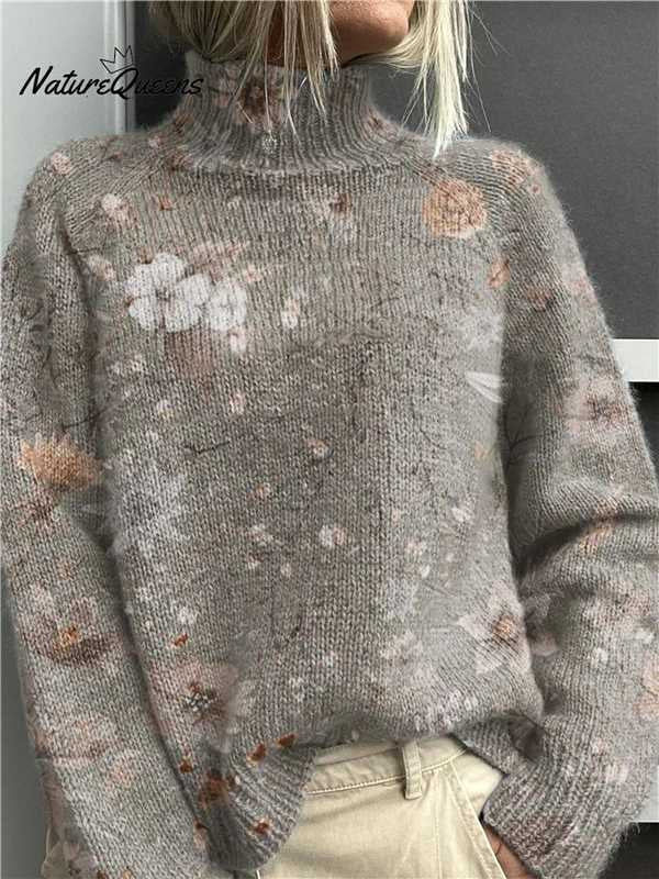 Women's Christmas Printed Turtleneck Sweater
