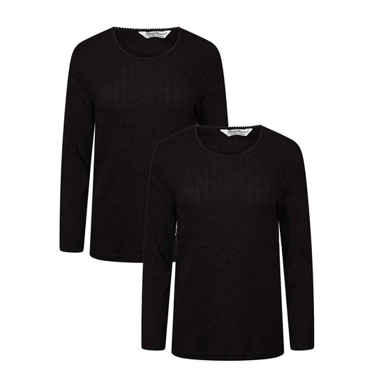Heatwave Thermalwear Womens Thermal Long Sleeve Base Layer Top Pack Of 2 Insulated