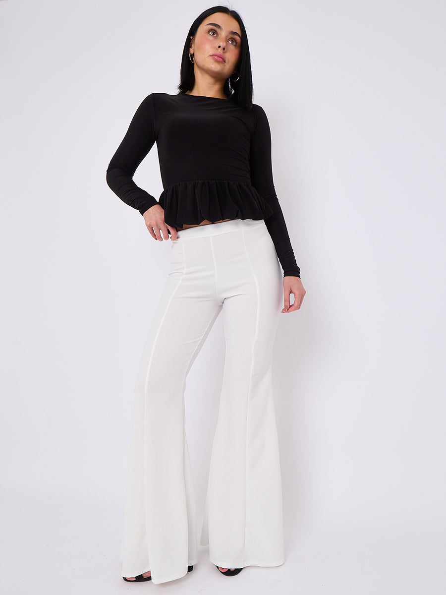 High Waist Flared Trousers
