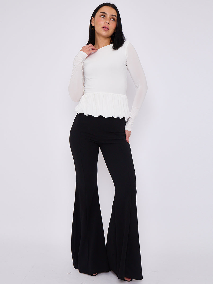 High Waist Flared Trousers