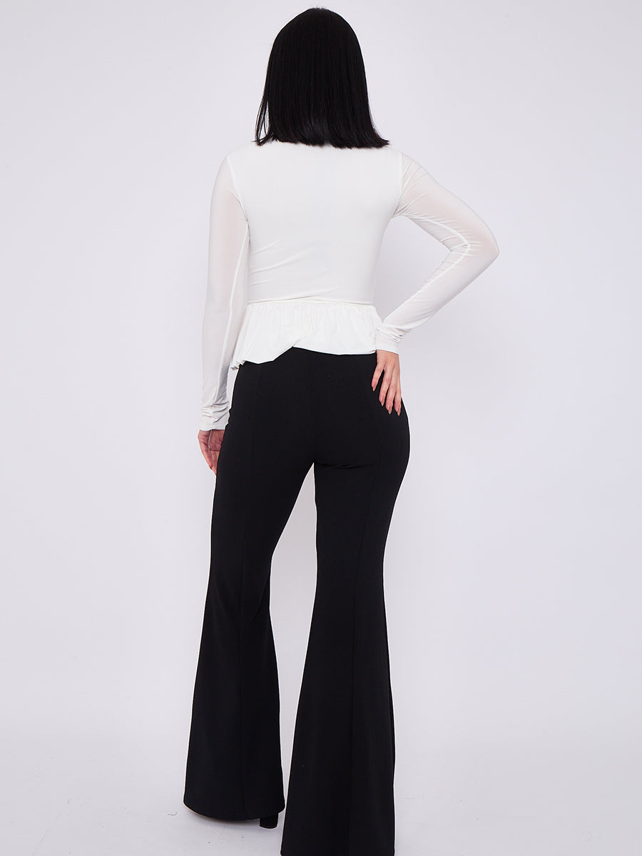 High Waist Flared Trousers