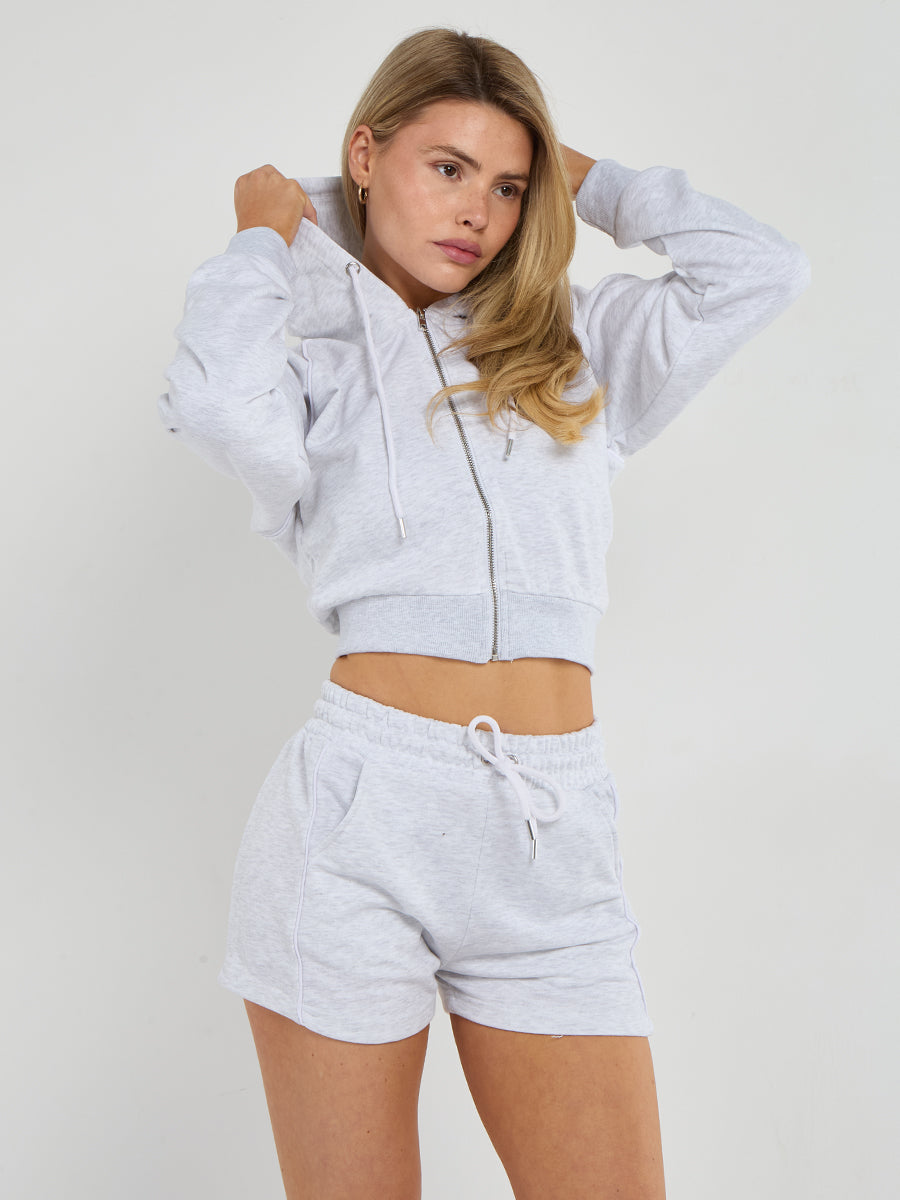 Piping Detail Hoodie & Shorts Co-ord
