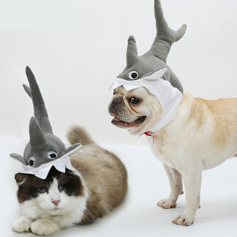 Halloween Pet Shark Hat Super Cute And Cute Transformation Headgear