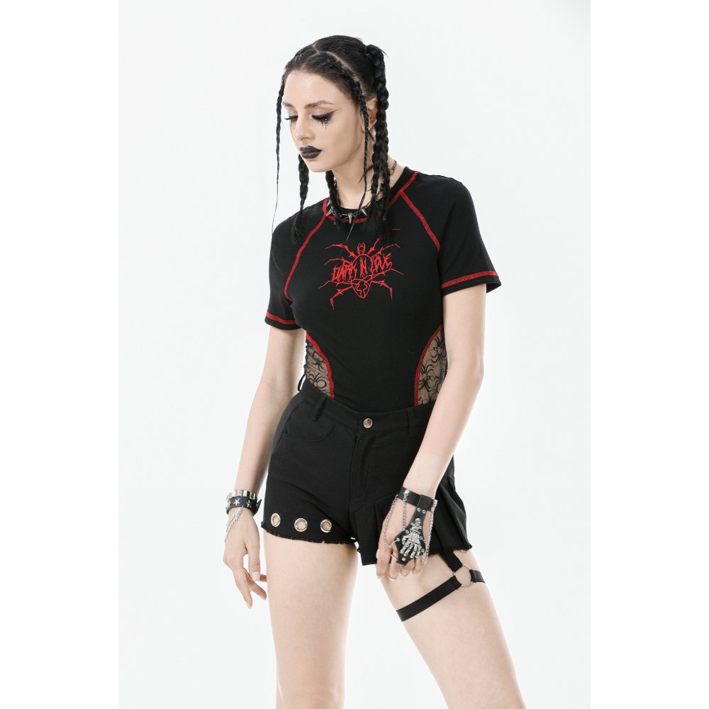 Dark in Love Gwen Pleated Garter Shorts