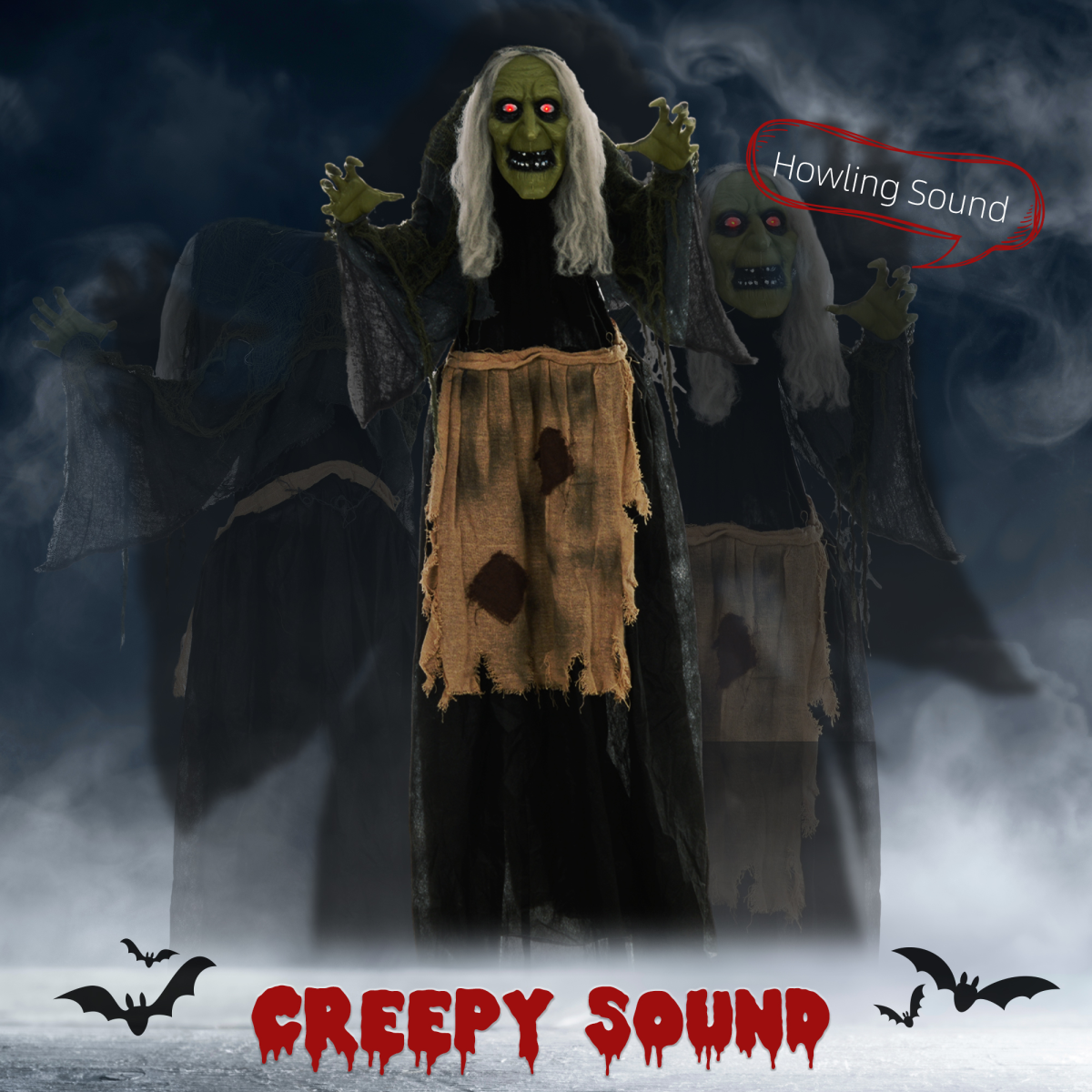 10FT Inflatable LED Halloween Ghost Decoration