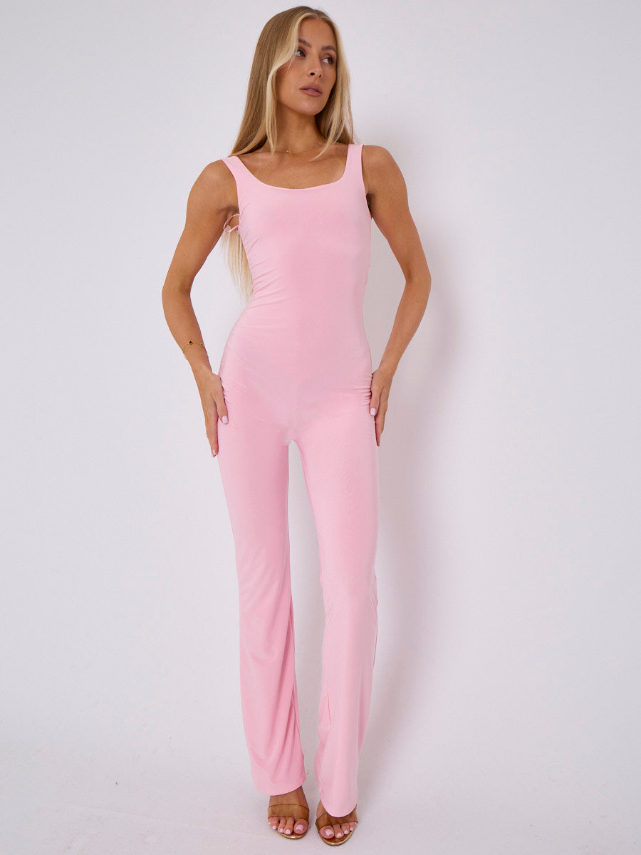 Open Back Slinky Jumpsuit