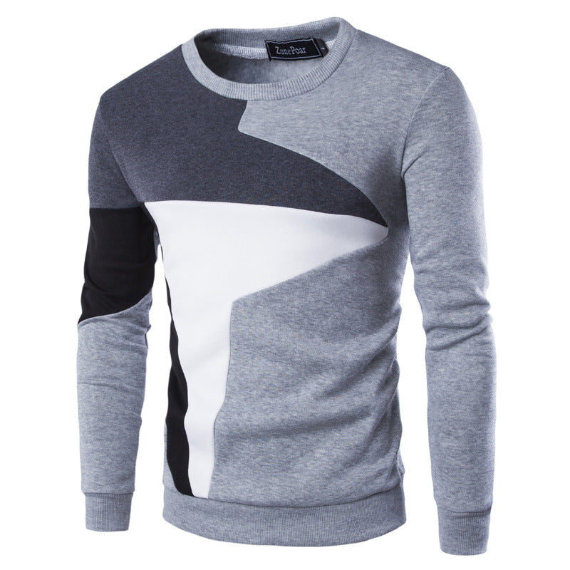 Men's Printed O-Neck Slim Cotton Knit Sweater Pullover