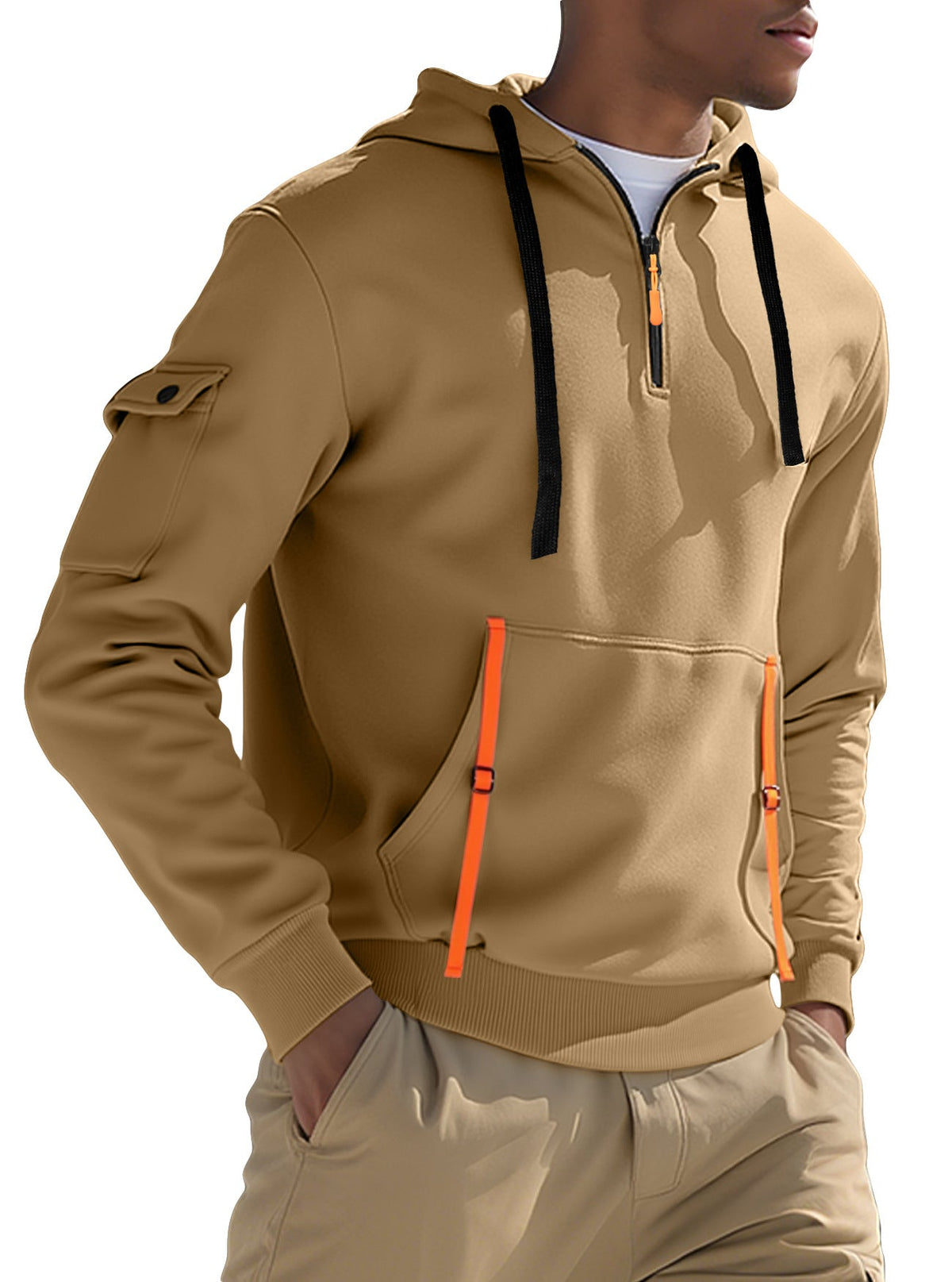 Men's Fleece-lined Casual Sweatshirt Fashion Hoodie