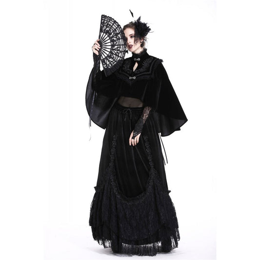 Dark in Love Gothic Elegance Black Lace Fan - Victorian-Inspired Accessory