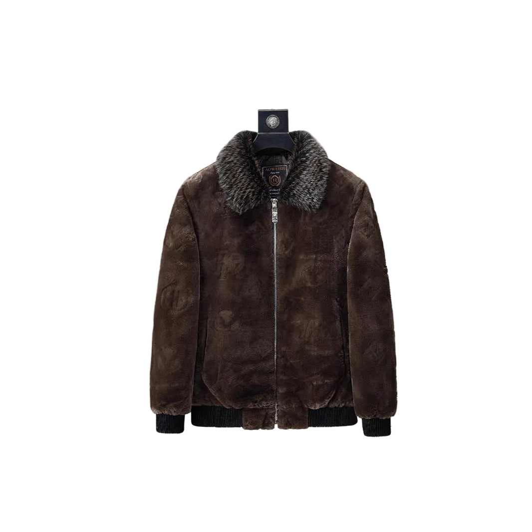 Mens Western-style Jacket Fur Coat Sweater