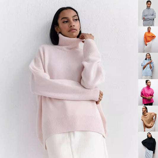 Women's Turtleneck Sweater - Soft Long Sleeve Pullover for Winter | Premium Knit Top