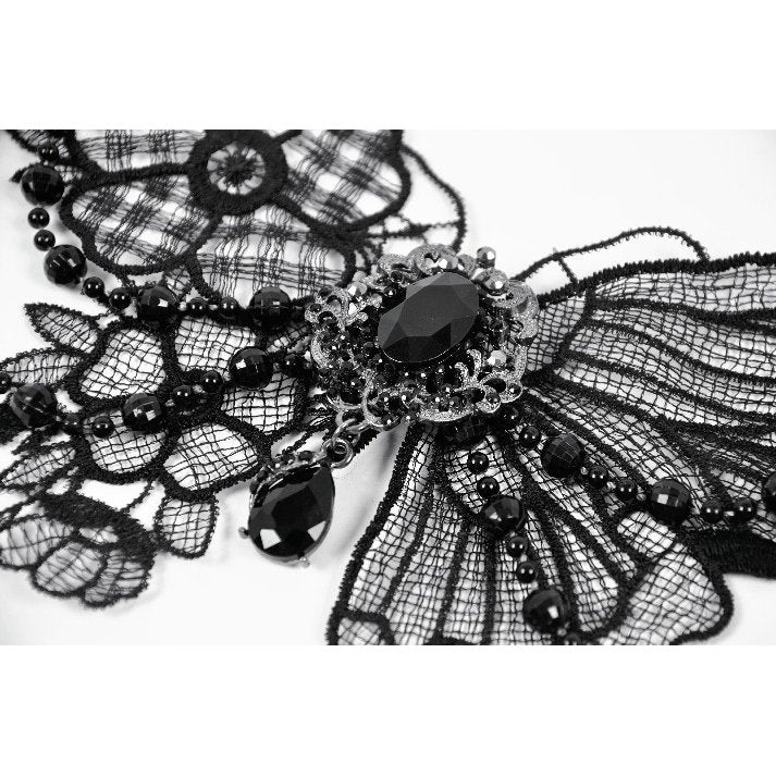 Dark in Love Lysandra Butterfly Lace Beaded Collar