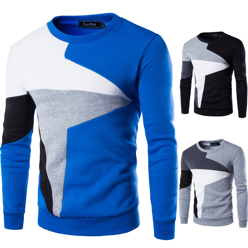 Men's Printed O-Neck Slim Cotton Knit Sweater Pullover