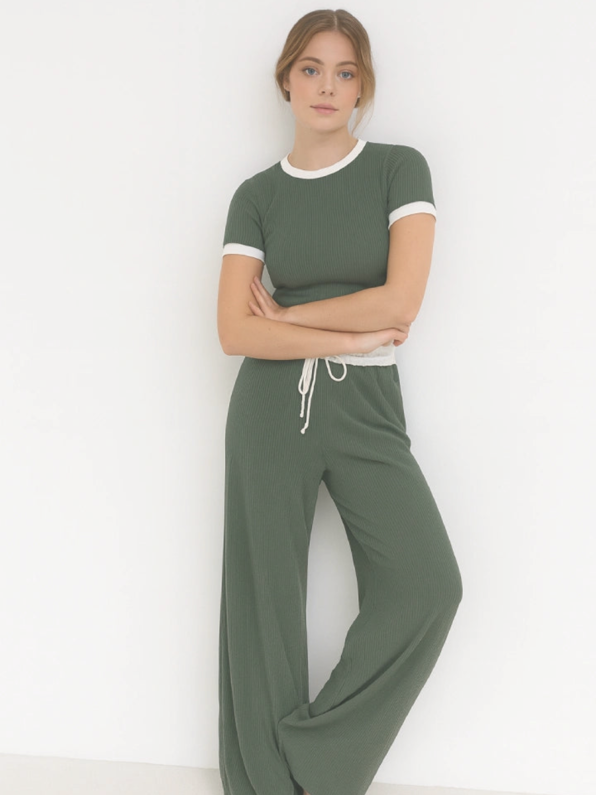 Contrast Trouser Set