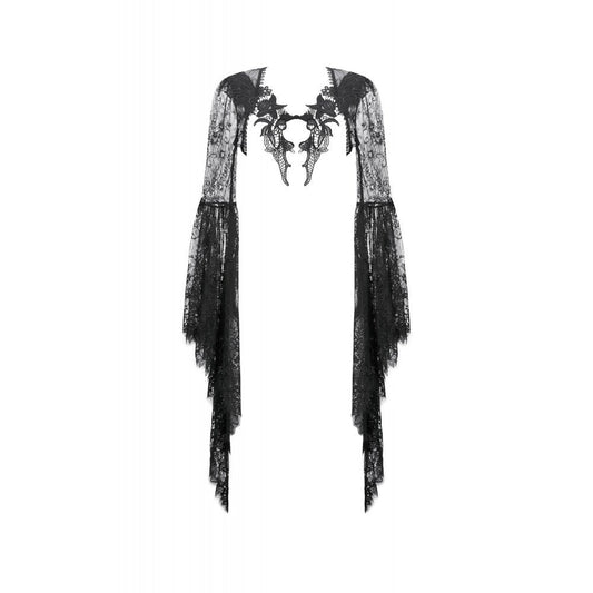 Dark in Love Gothic Deep-V Lace Bell Sleeve Cape