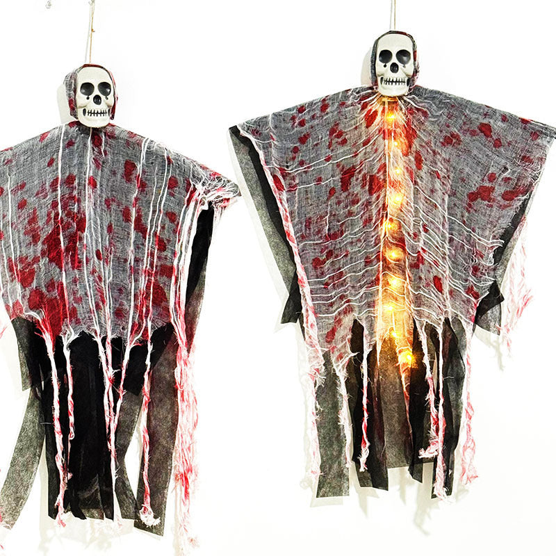 Halloween Decoration Blood-dyed Luminous Skull Hanging Ghost Outdoor Ornaments