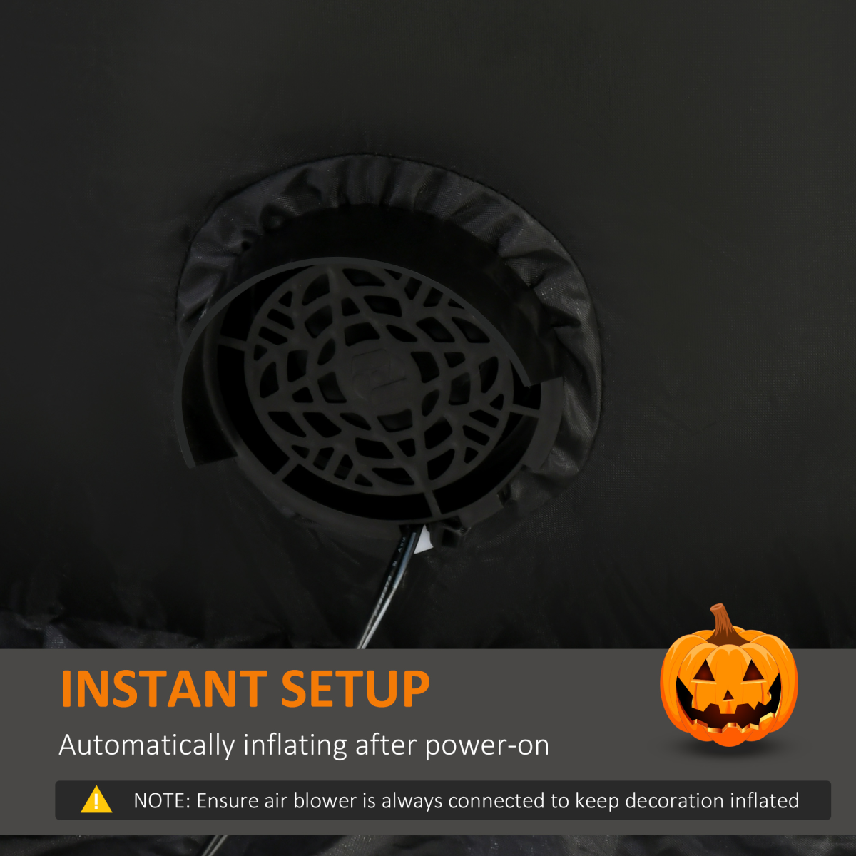 9FT Inflatable Halloween Pumpkin Ghost with Built-in LED Lights (2.7M)