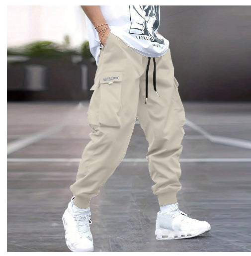 Multi-pocket Cargo Pants Men's Casual Hip-Hop Drawstring Trousers Outdoor Streetwear Sports Pant