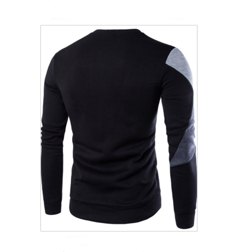 Men's Printed O-Neck Slim Cotton Knit Sweater Pullover