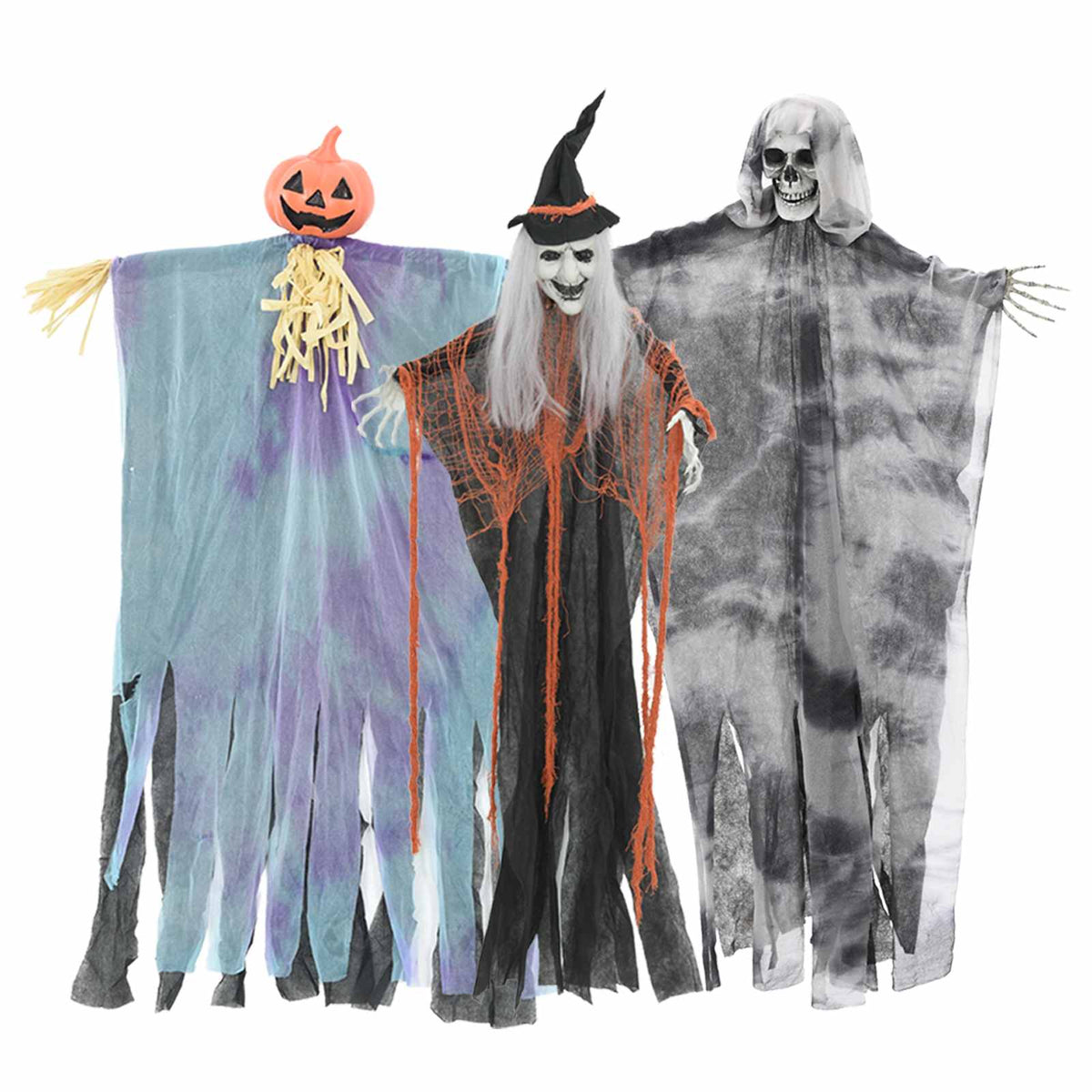 Multicolour Halloween Hanging Ghosts 3 pcs | Elvoro