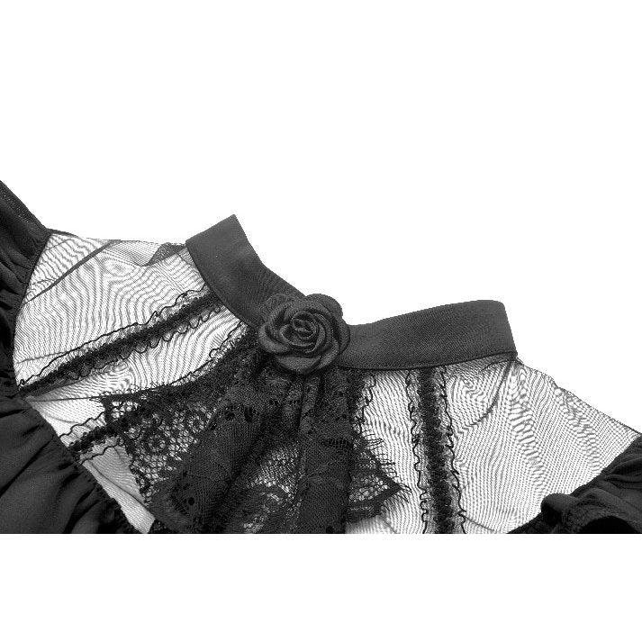 Dark in Love Ebon Rose High-Low Mesh & Lace Goth Dress