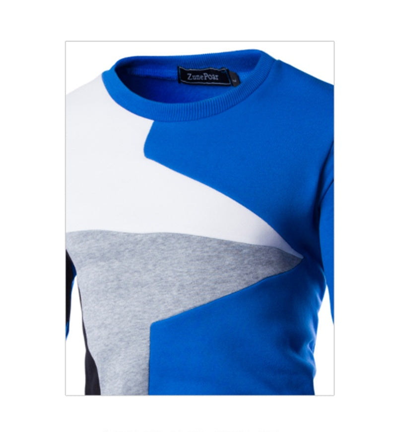 Men's Printed O-Neck Slim Cotton Knit Sweater Pullover
