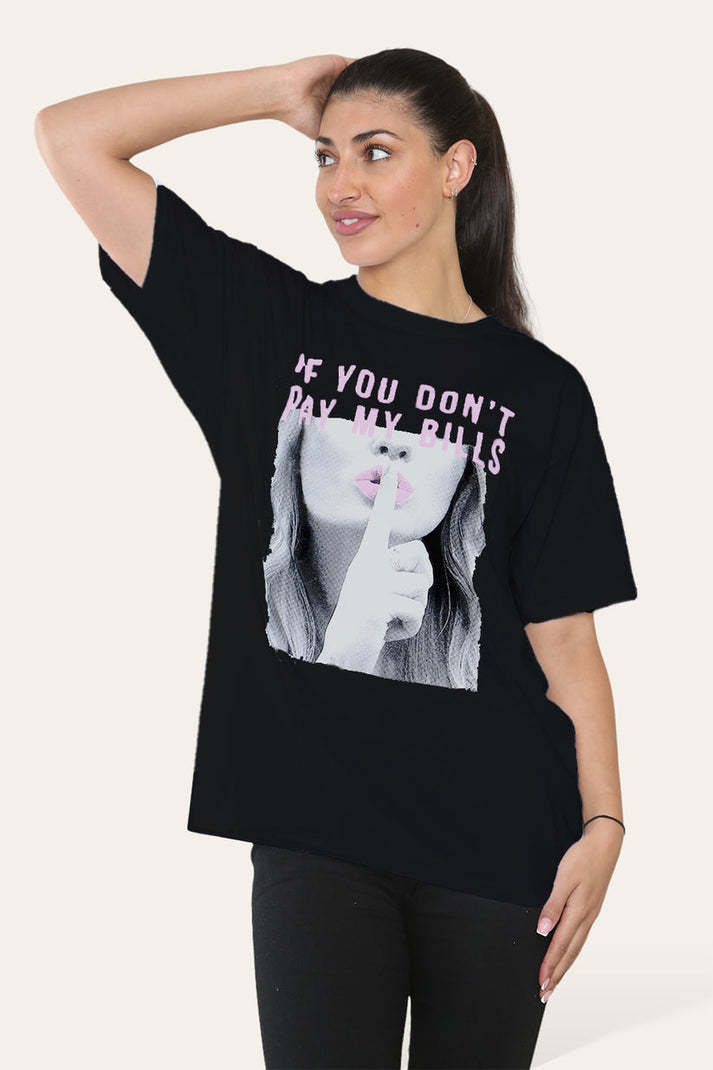 Ladies Printed Short Sleeve T-Shirt Top