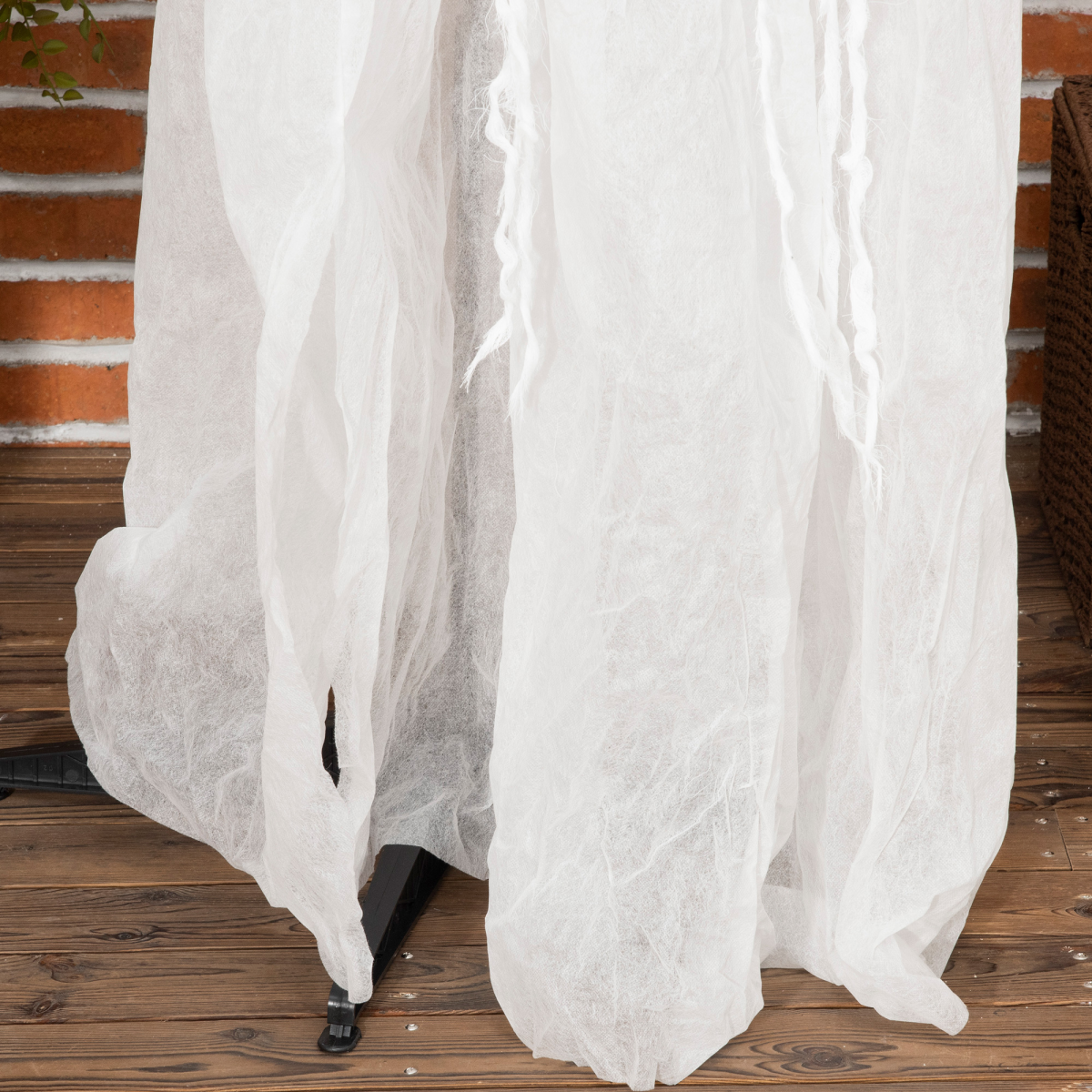 72" Motion Light-Up White Witch with Pumpkin & Skeleton Ghosts, Battery Operated