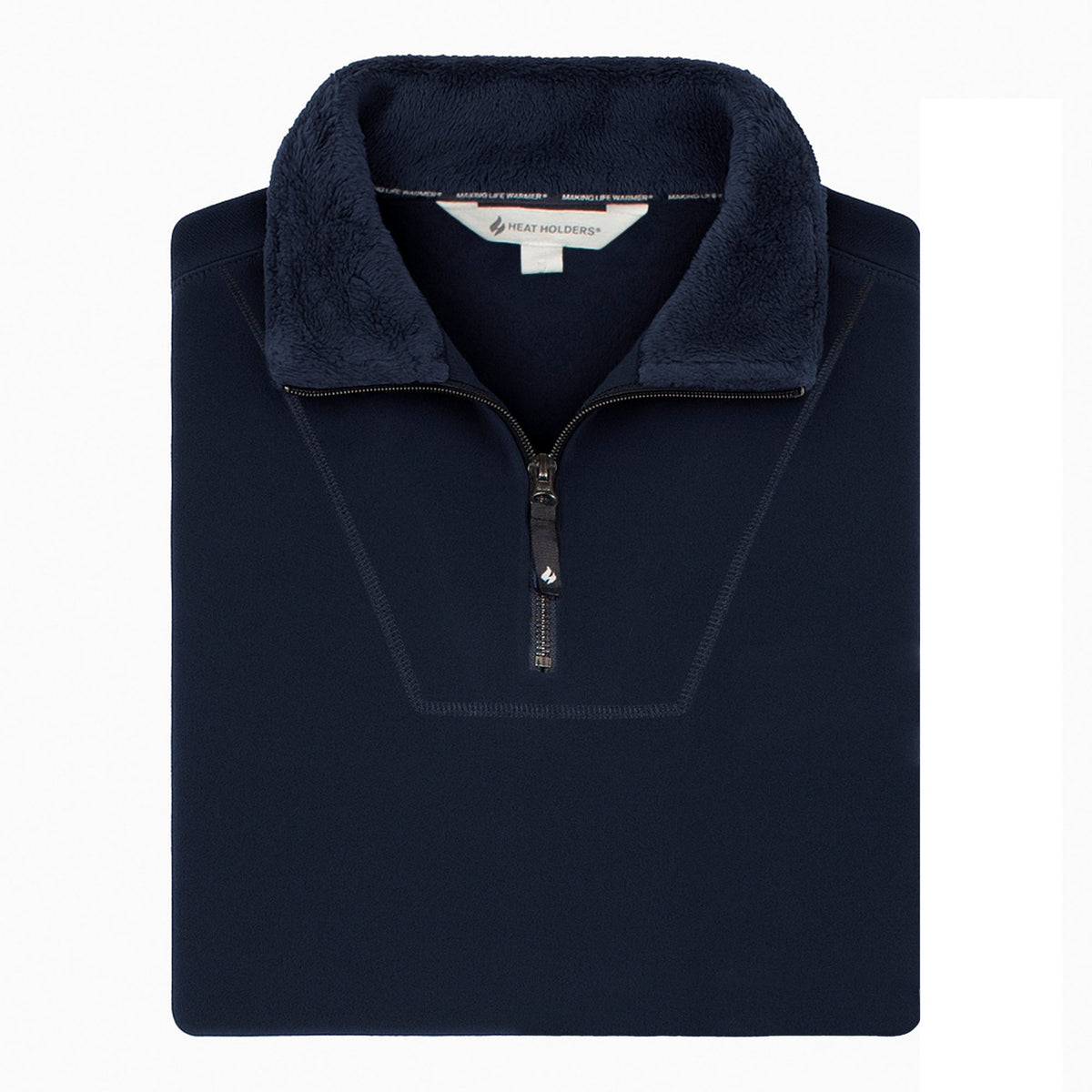 Mens Thermal Soft 1/4 Zip Top Fleece with High Collar