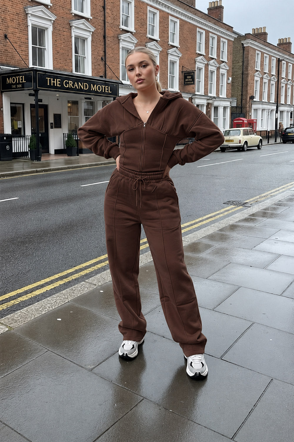 Cropped Zip Hoodie & Trouser Set