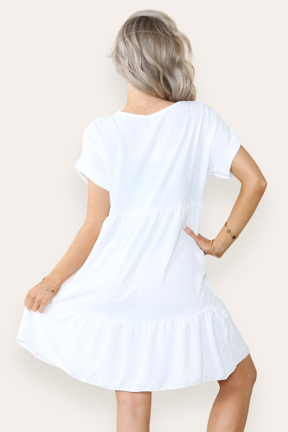 Womens Fancy Style Tiered Smock Dress