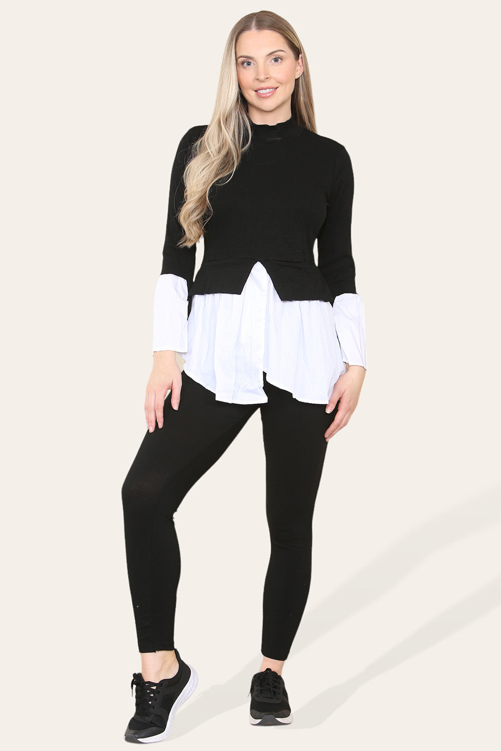Ribbed Lounge Wear Flared Shirt and Leggings Co-Ord Set