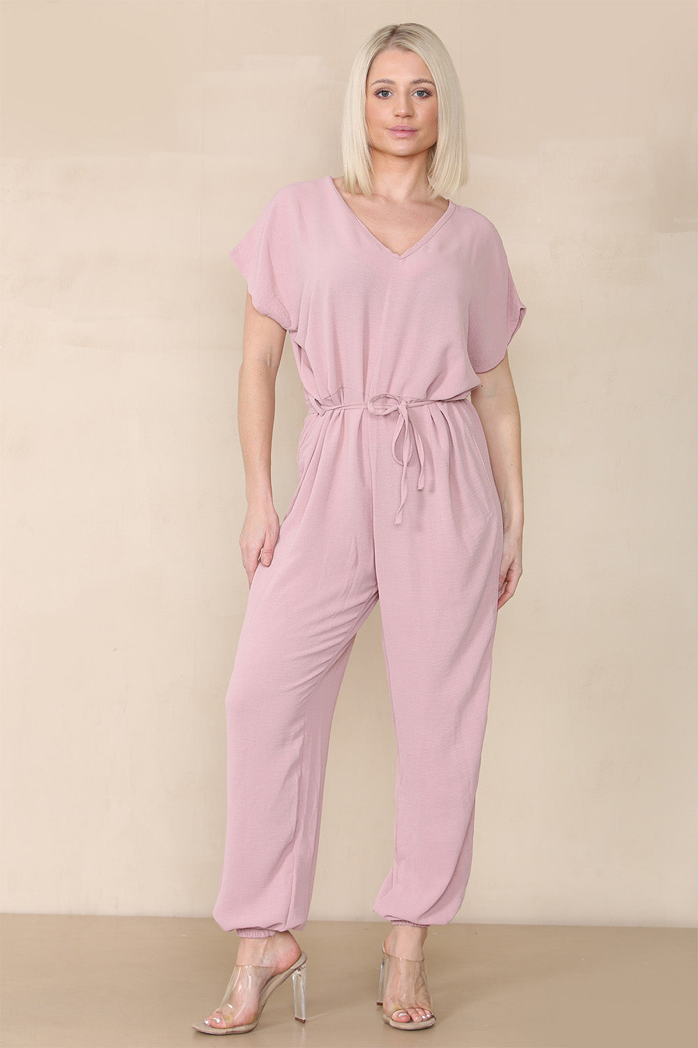 Tie Waist Stylish Harem Jumpsuit