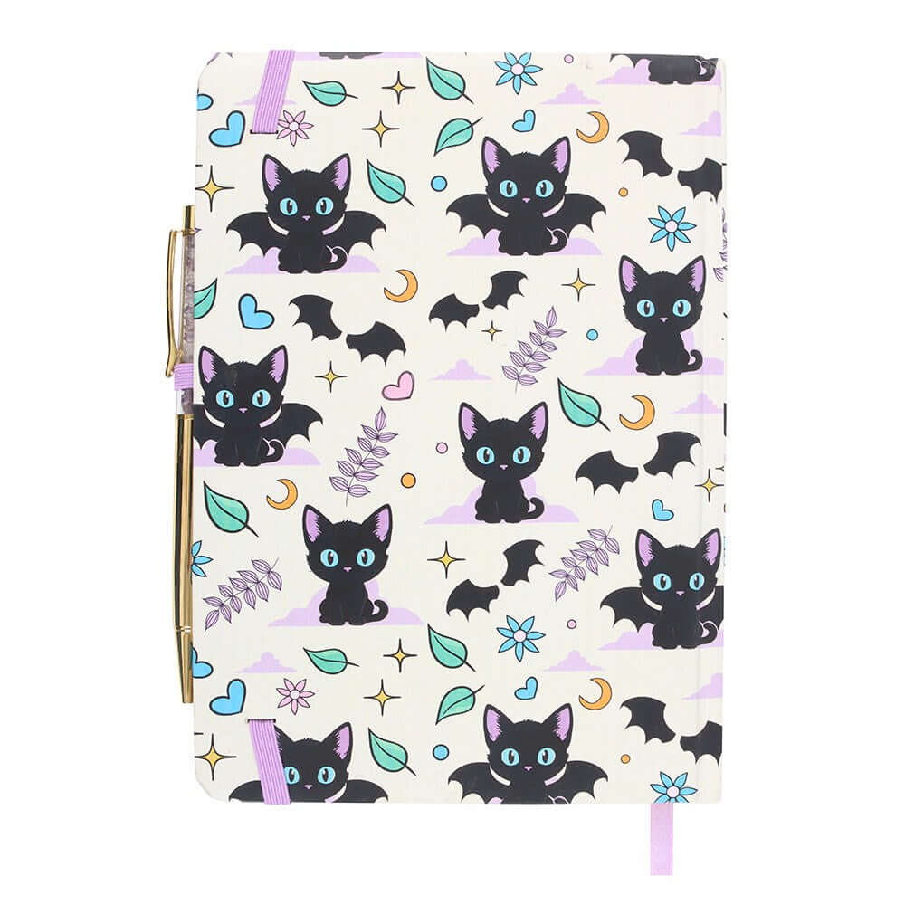 Gothic Gifts Cute and Creepy Print A5 Notebook with Amethyst Pen