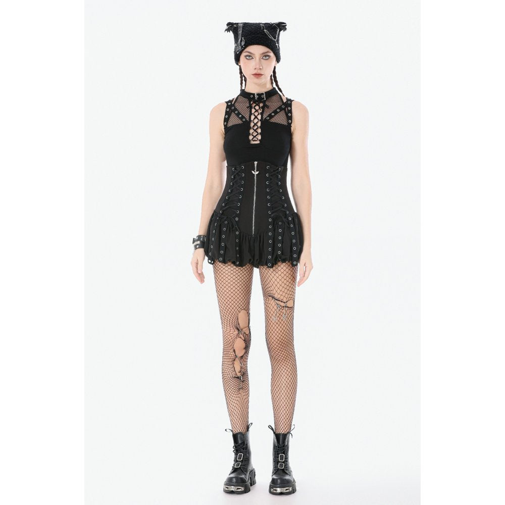Dark in Love Ruth Mesh Strap Gothic Sleeveless Top