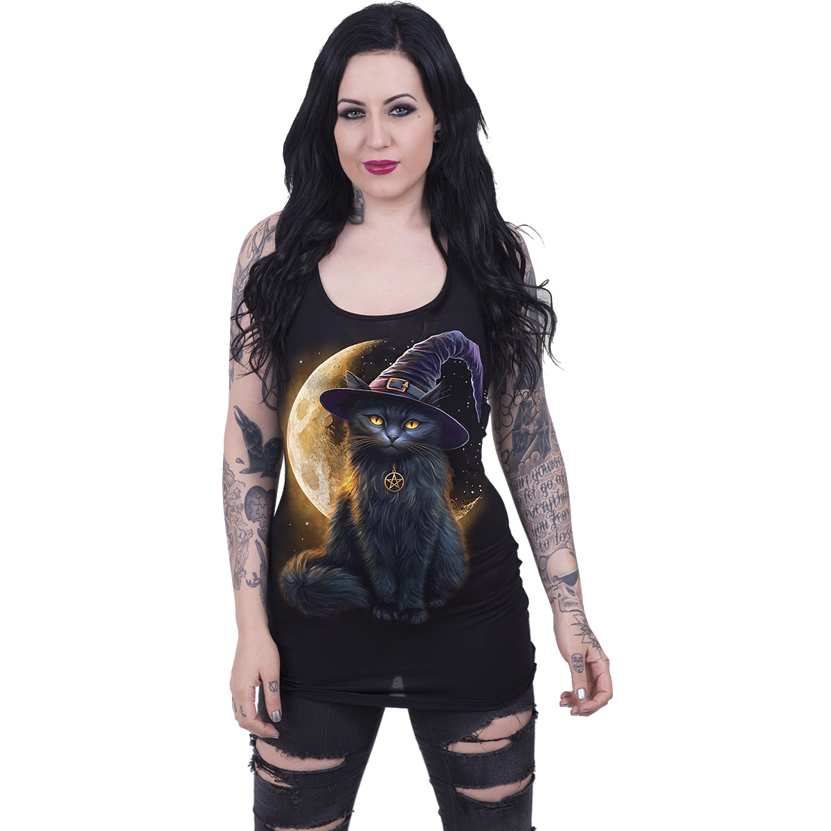 FAMILIAR MAGIC - Razor Back Top Black