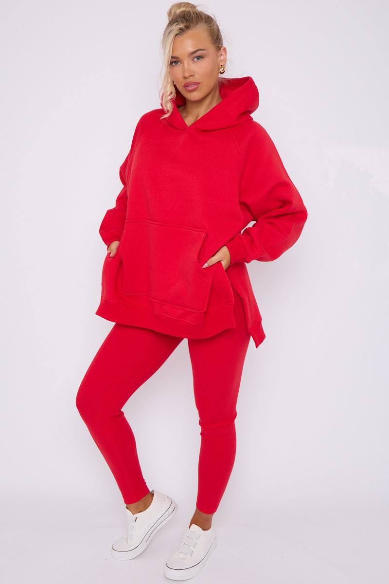 Oversized Split Sides Hoodie & Ribbed Leggings Co-ord
